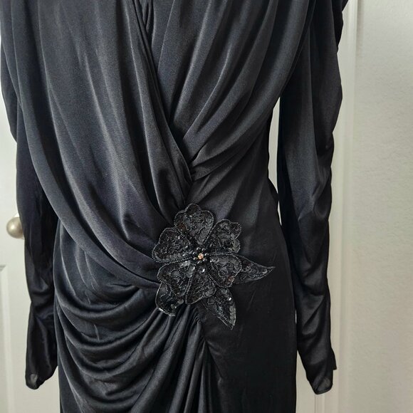 Patra Vintage Black Formal Dress Size 14 - Picture 6 of 7